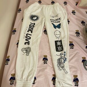Adika white and blue sweatpants